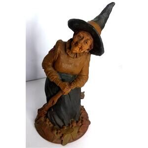 Vintage Tom Clark Cairn Studio Hazel Witch Gnome Halloween Figurine Signed 9"
